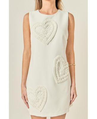 Women's Pearl Heart Mini Dress