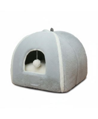 Foldable Cat Bed Cave Tent with Removable Washable Pillow Durable Scratch Resistant for Indoor Cats Kittens Pets