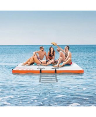 6 x 5 ft Inflatable Floating Dock Platform with Carry Bag