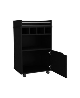 Bar Cart for Living Room with Bottle Storage and Open Shelf