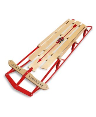 Metal Runner Steel/Wood 60" Long Snow Slider Sled for Kids