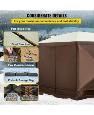  6-Sided Pop-Up Gazebo Screen Tent with Mesh Windows