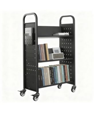 3-Tier Rolling Book Cart, 330 lbs Capacity, Silent Casters, Easy Assembly