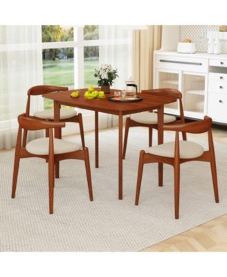 Rectangular Walnut Finish Kitchen Table for 2-4 with Triangular Bracing