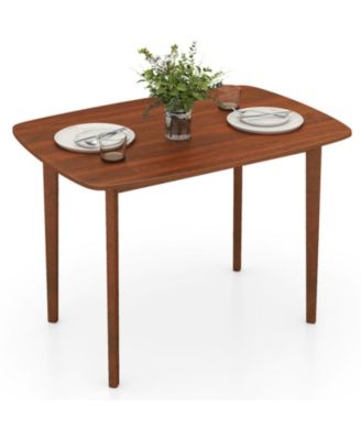 Rectangular Walnut Finish Kitchen Table for 2-4 with Triangular Bracing