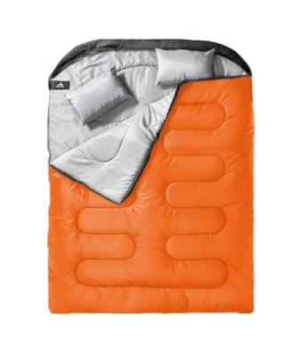 Double Sleeping Bag Adults Pillow Queen Two Person Camping Hiking Backpacking All Season Cold Warm