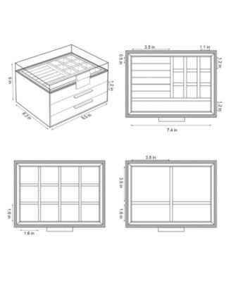 3 Layer Acrylic Jewelry Organizer Clear Dustproof Storage Case with Drawers for Earrings Rings Necklaces