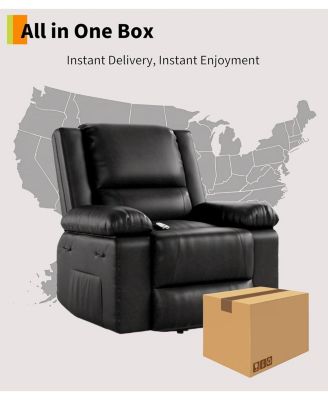 Electric Lift Recliner Chair - Heat and Massage, PU Leather Power Lift Recliner for Elderly and Mobility Impaired, Adjustable Back and Legs