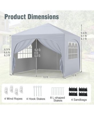 Pop Up Canopy Tent with 4 Removable Sidewalls