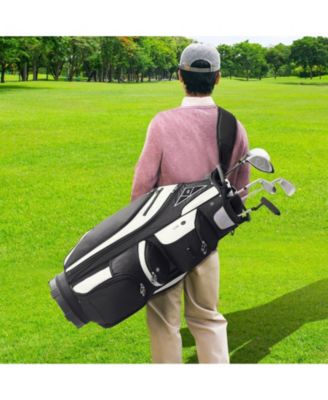 Golf Cart Bag with 14-Way Divider Top, 36" Premium Cart Bag with 13 Pockets, Handles, Dust Cover & Detachable Straps