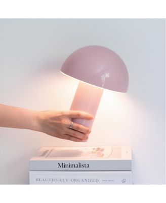 Celia Portable LED Table Lamp with Dome Mushroom Shade