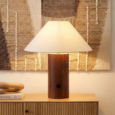 Oakley Modern Wood LED Desk Lamp with Rotary Knob