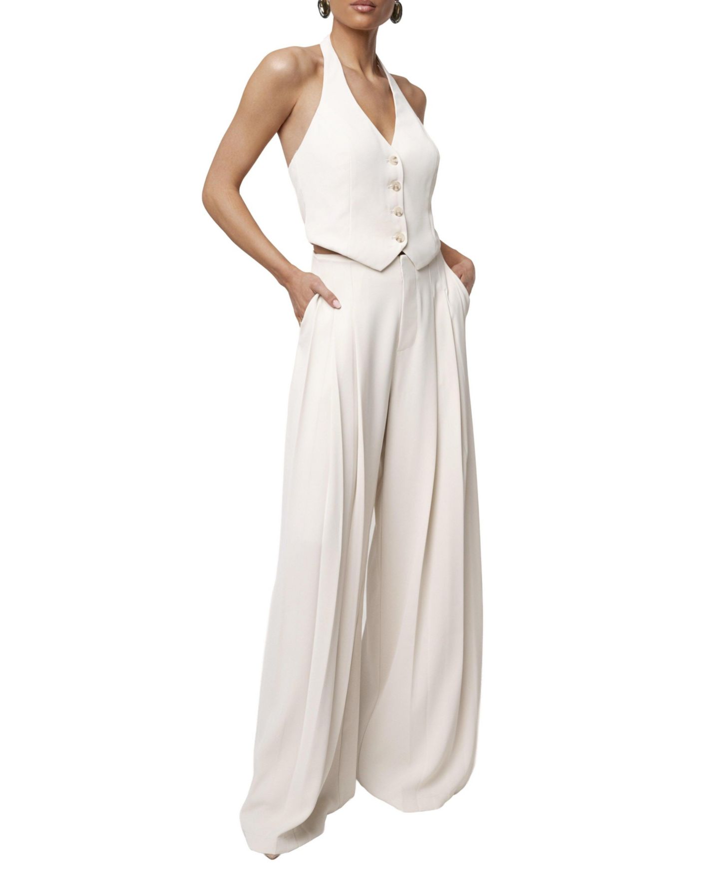 Женский жилет JLUXLABEL Signature Elegance, цвет: Слоновая кость — фото 3