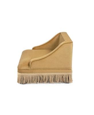 Performance Velvet Princess Pet Bed Sofa with Fringe Skirt by Duchess,Gold Yellow