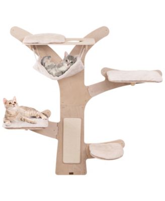 Cat Tower Wall-Mounted with Hammock Platforms Sisal Mat