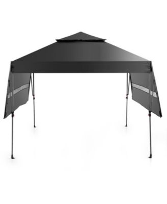 10 x 17.6 ft Pop Up Canopy Tent with Dual Half Awnings and Wheeled Carry Bag
