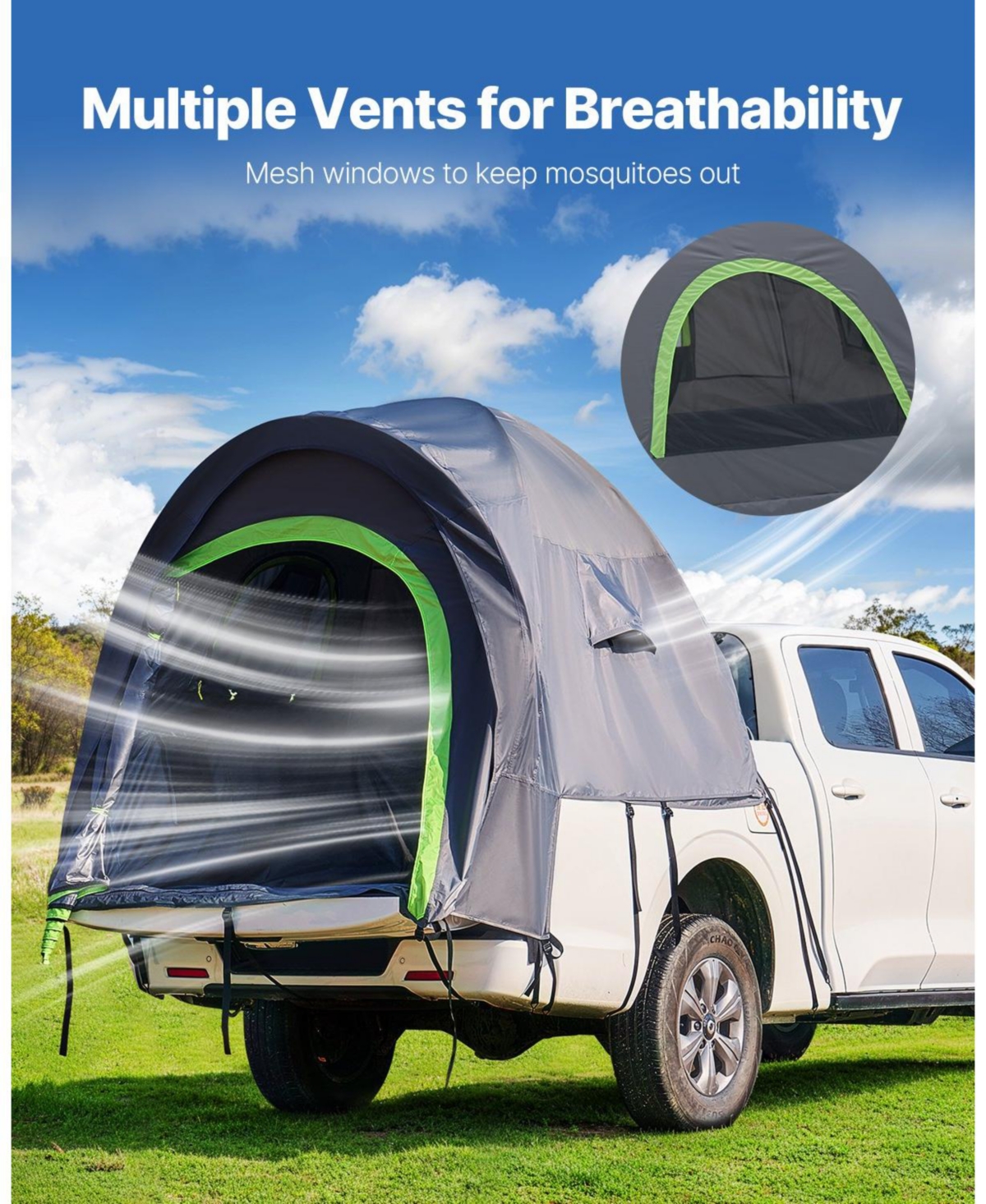 Mecale Truck Bed Tent for 5.5 to 6.0 Ft Pickup Waterproof Camping