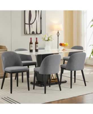 Wooden Dining Chairs Set of Modern Fabric Upholstered Dining Room Chair, Large Dining Room Kitchen Chairs with High Back and Deep Seat
