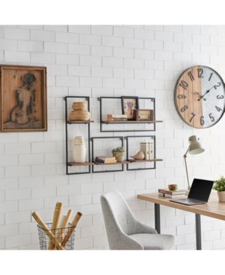 Framed 4-Piece Shelf Set - Metal Frame and MDF Shelves