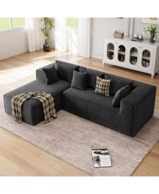 Modular Sectional Couches for Living Room, Cloud Sectional Couch with Deep Seat, 106.7 in Modular L-Shape Sofa with Chaise, Upholstered Couches