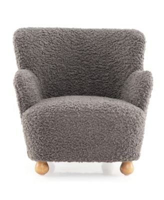 Sherpa Kids Sofa Comfy Toddler Armchair with Solid Rubber Wood Legs