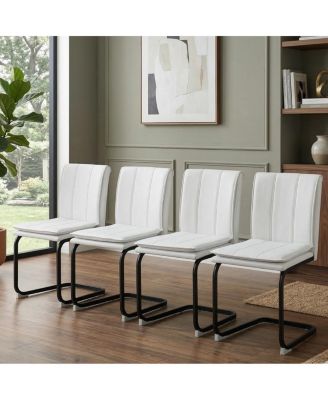 PU Leather Dining Chairs with Metal Legs -4 chairs.