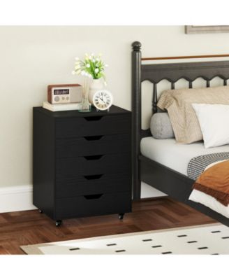 5 Drawer Mobile File Cabinet with Wheels for Living Room