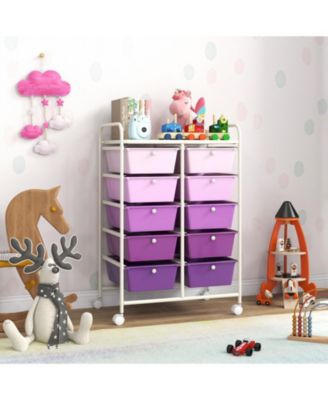 10-Drawer Rolling Storage Cart