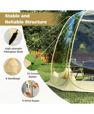 8.5 ft x 8.5 ft Transparent PVC Pop Up Bubble Tent Screen House