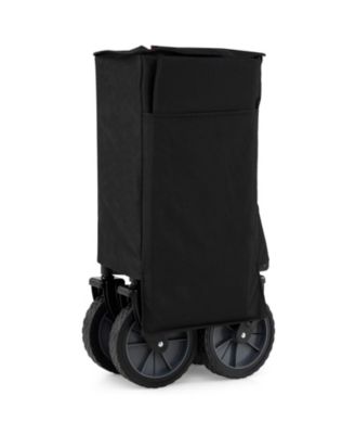 38 Inch 400 LBS Heavy-Duty Collapsible Wagon Cart with Adjustable Handle for Camping Garden