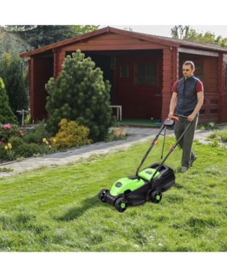 13 Inch Electric Push Lawn Corded Mower with Grass Bag