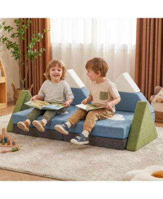 12 Pieces Snow Mountain Theme Toddler Foam Building Fort