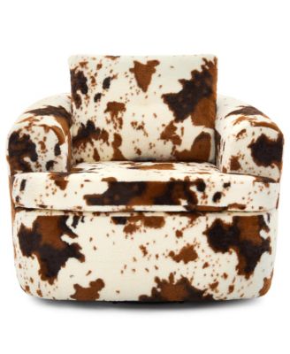 360degree(s) Swivel Barrel Accent Chair, 36.6" Soft Chenille Fabric Sofa Chair with Dual-Layer Cushion Design for Living Room