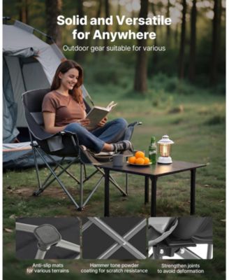 Oversized Padded Camping Chair 450 lbs with Dual Cup Holders