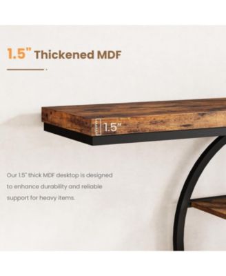 55" Entryway Table, 5-Tier Console Tables for Entryway, Industrial Narrow Sofa Tables with Storage for Living Room, Long Entry Hallway Table