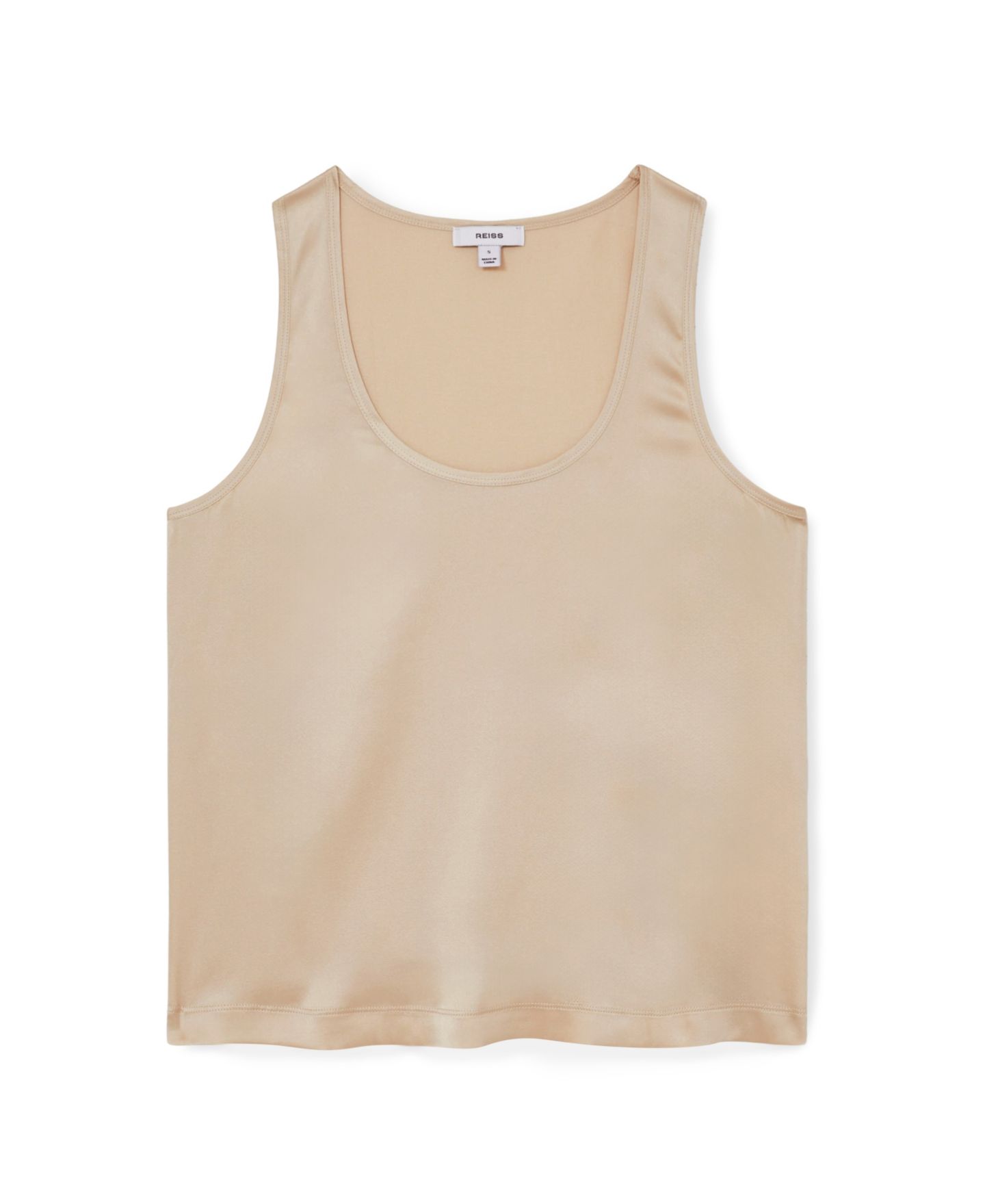 Женский топ REISS Ruby Silk-Front Cami Top, цвет: Нейтральный — фото 4