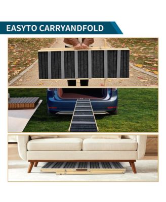 Adjustable Dog Ramp for Couch, 6 Heights 14"-25" with Non-Slip Pad, Portable Stable Pet Steps for Small Dogs, Sofa and Stairs