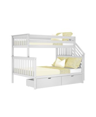 Twin over Full Staircase Bunk Bed with Storage Drawers