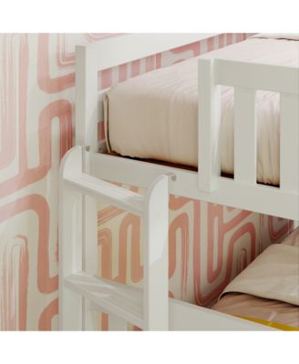 Solid Wood Bunk Bed, Twin over Full with Ladder on End for Kids