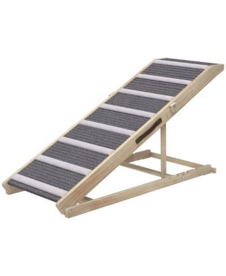 Foldable dog ramp for couch and bed, adjustable from 16" to 23.5", non-slip carpet, ideal for small to large dogs