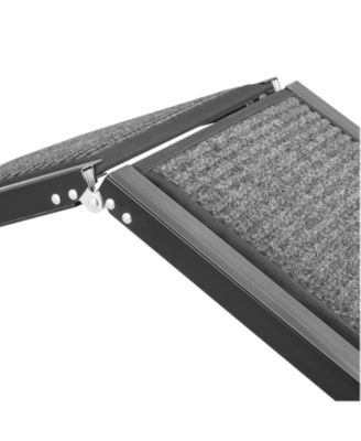 71" Folding Dog Ramp for Cars, SUV and Truck. Non-slip felt surface, supports up to 250lbs, portable design, ideal