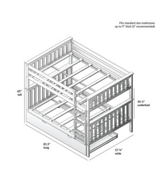 Max and Lily Full over Full Bunk Bed with Trundle Bed