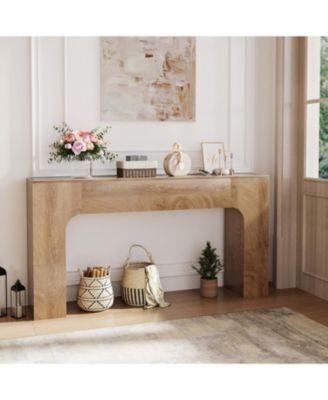 Long Console Table for Entryway,Slim Narrow Entrance Tables Farmhouse Wood Sofa Table Behind Couch for Entrance