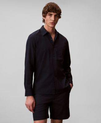 Men's Seersucker Long-Sleeve Shirt