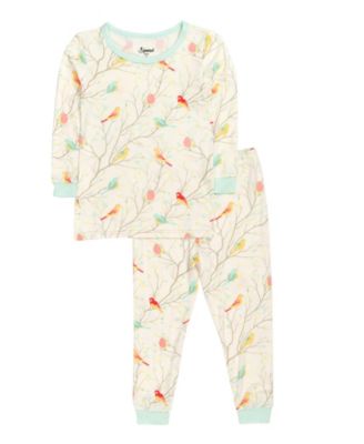 Baby Matching Family Two-Piece Cooling Bamboo Viscose Long Sleeve Pajamas - Nature and Wildlife Print (03M-24M)
