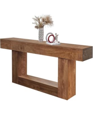 63" Wood Console Table for Entryway, Rectangular Sofa Table Behind The Couch, Modern Farmhouse Console Tables for Entrance, Hallway
