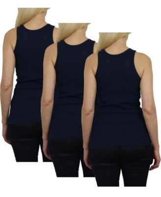 Women's Loose Fit Ribbed Tank Top-3 Pack