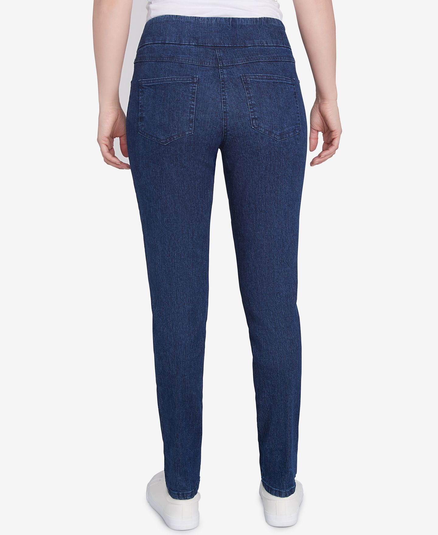 Женские брюки Ruby Rd. Petite Mid-Rise Pull-On Straight Extra Stretch Denim Pant, цвет: Тёмный индиго — фото 4