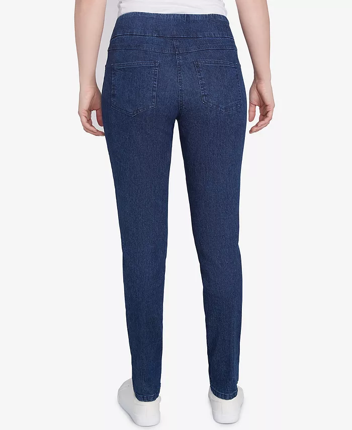 Petite Mid-Rise Pull-On Straight Extra Stretch Denim Pant - thumbnail 4
