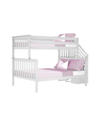  Solid Wood Twin over Full with Staircase for Kids